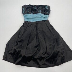 Speechless Juniors Dress 3 Prom Cocktail Party Strapless Black Fit Flare Tulle